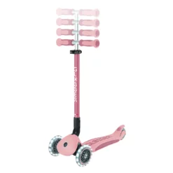 Globber 3-in-1 Roller Go-Up Deluxe Lights 360 Grad mit Leuchtrollen – Pastellrosa, Hinterradlenkung, 15M-9J