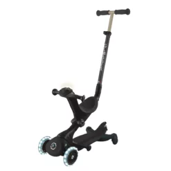 Globber 3-in-1 Roller Go-Up Deluxe Lights 360 Grad mit Leuchtrollen – Schwarz, Hinterradlenkung, 15M-9J