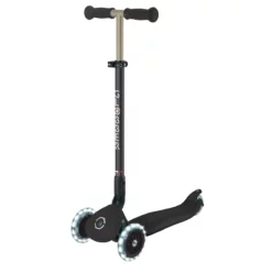 Globber 3-in-1 Roller Go-Up Deluxe Lights 360 Grad mit Leuchtrollen – Schwarz, Hinterradlenkung, 15M-9J