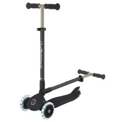 Globber 3-in-1 Roller Go-Up Deluxe Lights 360 Grad mit Leuchtrollen – Schwarz, Hinterradlenkung, 15M-9J