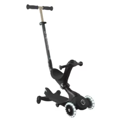 Globber 3-in-1 Roller Go-Up Deluxe Lights 360 Grad mit Leuchtrollen – Schwarz, Hinterradlenkung, 15M-9J