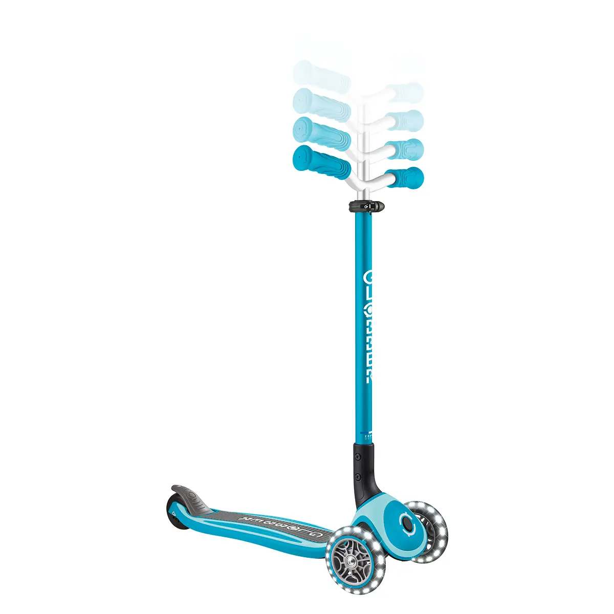 Globber Roller Master Lights mit Leuchtrollen – blau, 4-14 Jahre
