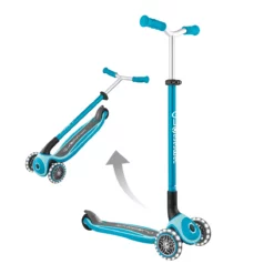 Globber Roller Master Lights mit Leuchtrollen – blau, 4-14 Jahre