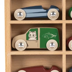 Konges Sløjd Holzauto-Set mit Setzkasten, 10-teilig, FSC®