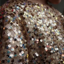 Konges Sløjd Pailletten-Kleid Lila „Gold Glitter“