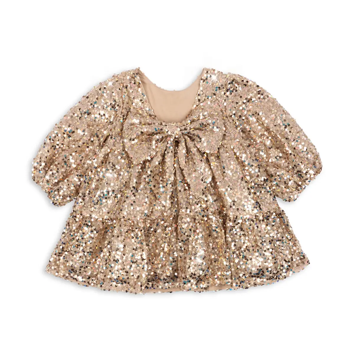 Konges Sløjd Pailletten-Kleid Lila „Gold Glitter“