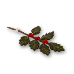 Gry & Sif Filzblumen Zweig „Stechpalme, klein“ 20cm