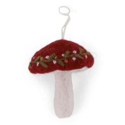 Gry & Sif Weihnachtsbaumschmuck „Pilz mit Stickerei“, H6cm