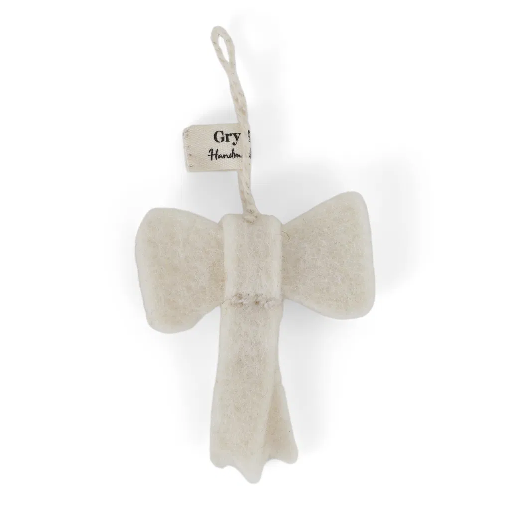 Gry & Sif Weihnachtsbaumschmuck „Schleife weiß mini“