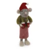 Gry & Sif Weihnachtsmaus „graue Maus / Junge mit Handschuhen“ 27cm