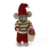 Gry & Sif Weihnachtsmaus „graue Maus / Junge mit Korb und Pilz“ 12cm