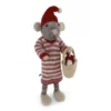 Gry & Sif Weihnachtsmaus „graue Maus / Mädchen, Korb mit Pilz“ 27cm.webp