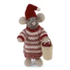 Gry & Sif Weihnachtsmaus „graue Maus / Mädchen mit Korb und Pilz“ 12cm