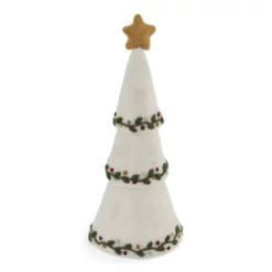 Gry & Sif „Weihnachtsbaum mit Stickerei, weiß“ H16cm
