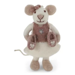 Gry & Sif „weiße Maus / Mädchen, Ballerina mit Ballettschuhen“ 12cm
