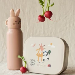 Liewood Falk Edelstahl Trinkflasche mit Tierdeckel „Rabbit Pale tuscany