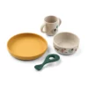 Liewood Vivi Silikon Geschirr-Set „Around the world / Sandy“, 4er-Set