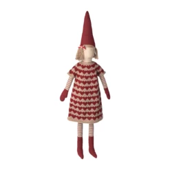 Maileg Pixy, Gr. 5 - Weihnachtswichtel Mädchen - Strickkleid, H84cm