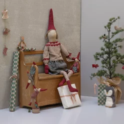 Maileg Pixy, Gr. 6 - Weihnachtswichtel Mädchen - Rock und Strickpullover, H106cm – Bild 2