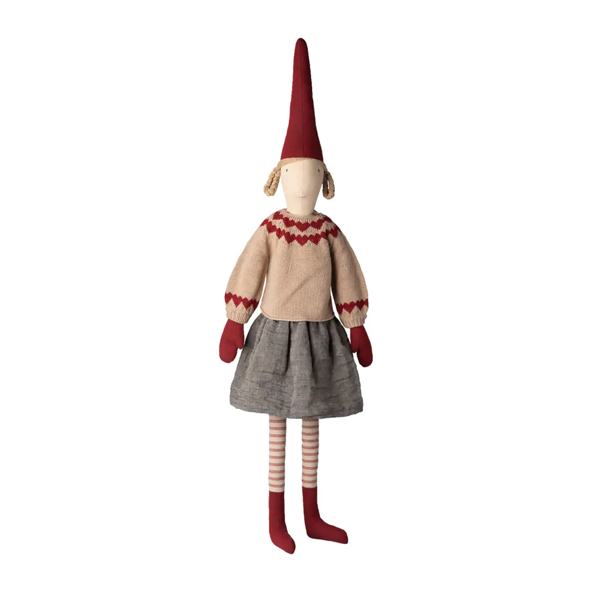 Maileg Pixy, Gr. 6 - Weihnachtswichtel Mädchen - Rock und Strickpullover, H106cm