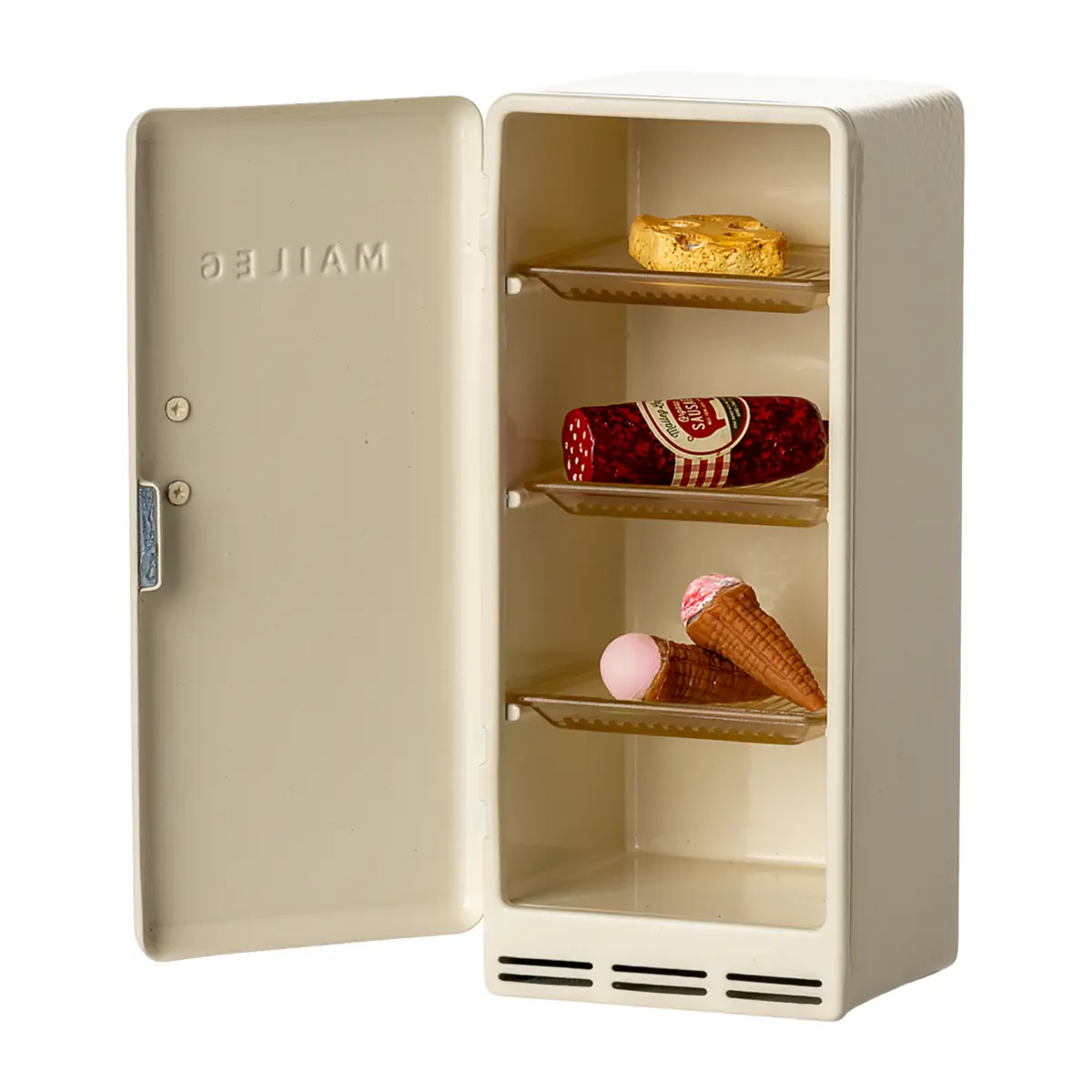 Maileg Puppenhaus Kühlschrank, Maus - Creme, H14cm