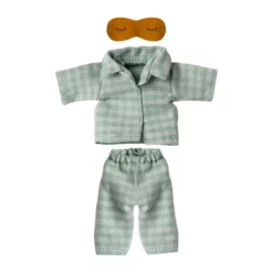 Maileg Puppenkleidungs-Set, Pyjamas, Papa Maus - Mint/Sand