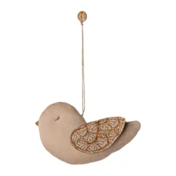 Maileg Weihnachtsbaumschmuck Stoffornament, Vogel - Winterherz - Sand