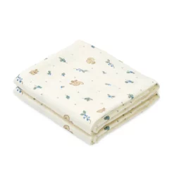 Cam Cam Musselintuch „Blueberries“, 2er-Set, GOTS, 70x70cm