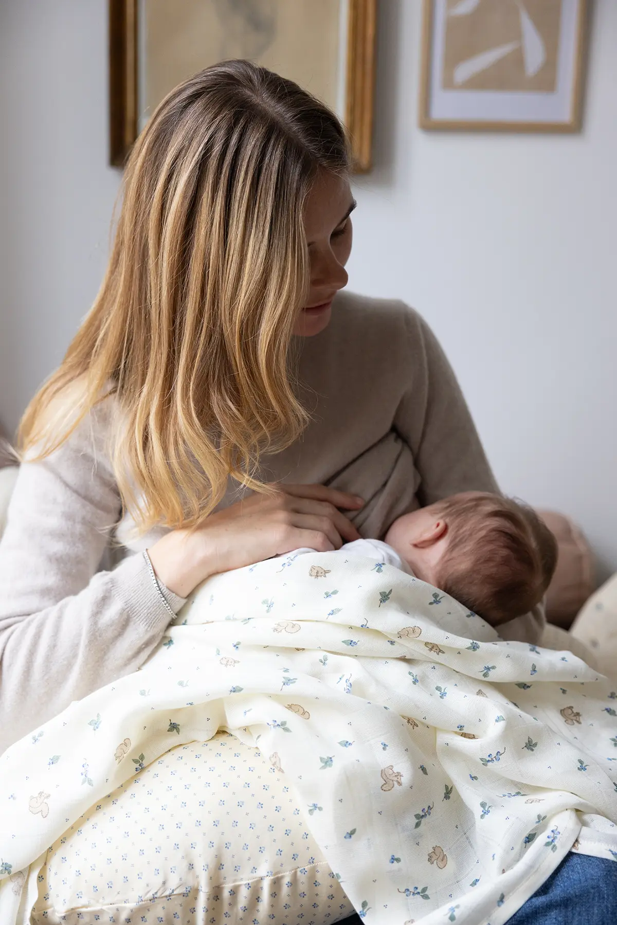 Cam Cam Wickeltuch „Blueberries“, GOTS, 120x120cm