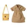 Maileg Mama Maus mit Kleid und Tasche, Hellbraun