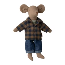 Maileg Papa Maus mit Jacke und Jeans, Hellbraun