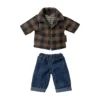 Maileg Papa Maus mit Jacke und Jeans, Hellbraun