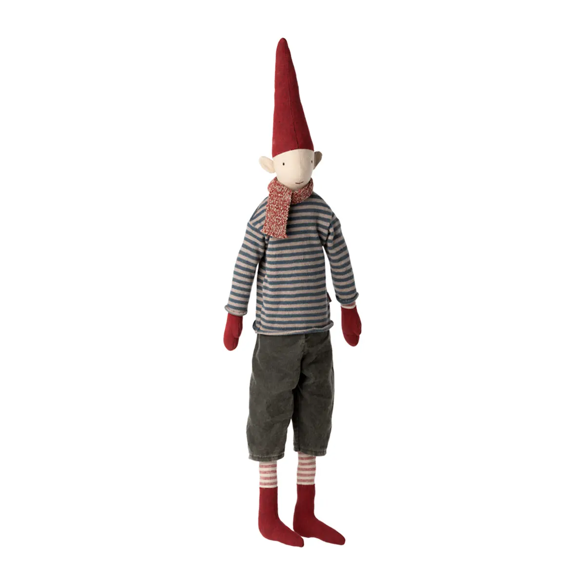 Maileg Pixy, Größe 4 - Weihnachtswichtel Junge - Gestreifter Pullover, H60cm