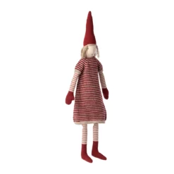 Maileg Pixy, Größe 4 - Weihnachtswichtel Mädchen - Gesteiftes Strickkleid, H60cm