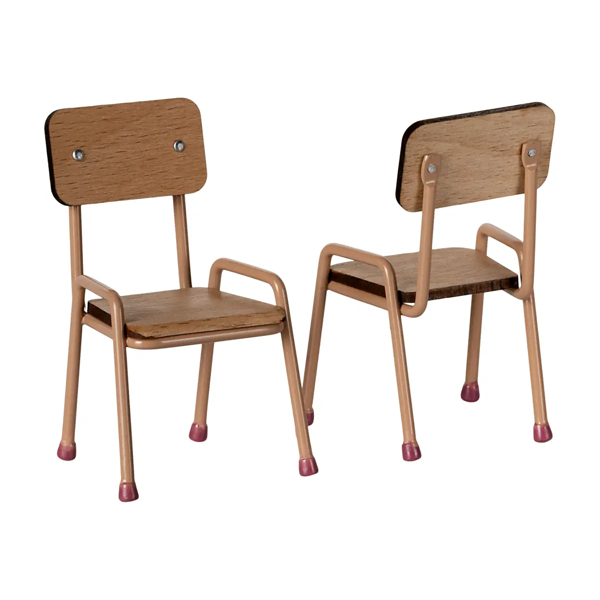 Maileg Puppenhaus Tisch- und Stuhlgarnitur, Maus - Dunkle Powder, 9x5cm