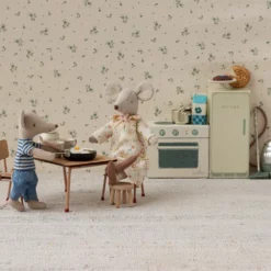 Maileg Puppenhaus Tisch- und Stuhlgarnitur, Maus - Dunkle Powder, 9x5cm