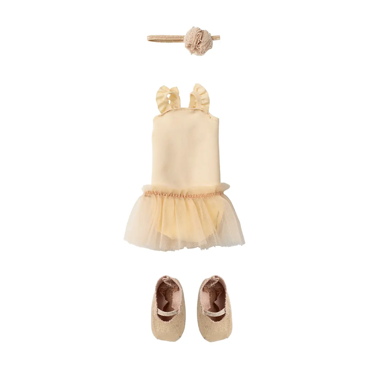 Maileg Puppenkleidung Ballettanzug und Rock, creme, Gr. 2