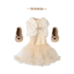 Maileg Puppenkleidungs-Set, Ballettanzug und Rock, creme, für Hasen (Größe 3)
