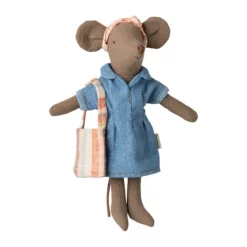 Maileg Puppenkleidungs-Set Jeanskleid und Tasche für Mama Maus