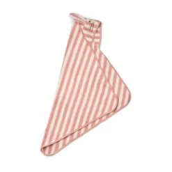 Liewood Kapuzenhandtuch Albert „Coral blush / Creme de la creme stripe“