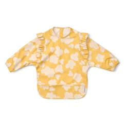 Liewood Merle Lätzchen mit Ärmeln und Rüschen „Flower / Lemon yellow“