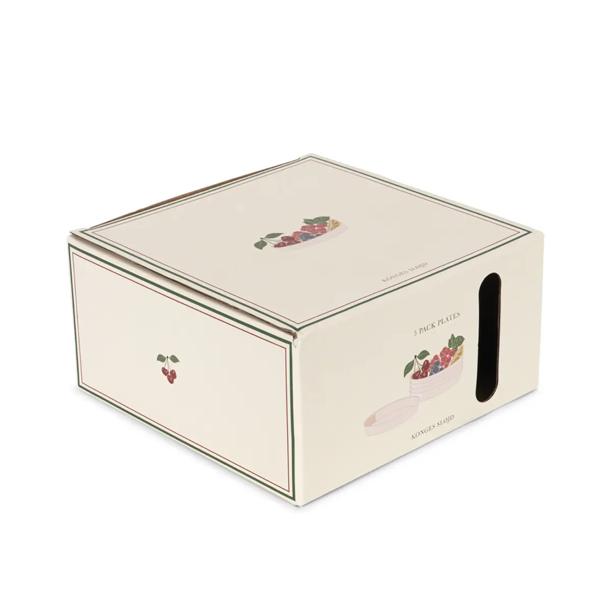 Konges Sløjd Kinder-Teller-Set „Cherry Mix“ aus PET, 5er-Set, ø19cm – Bild 2