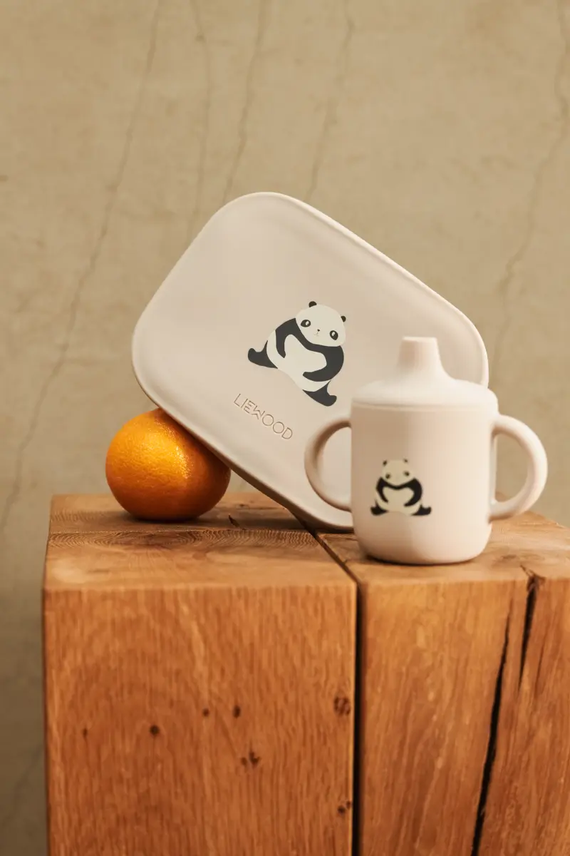 Liewood Arthur Lunchbox „Panda / Sandy / dark grey“, Edelstahl mit Silikon-Deckel – Bild 3