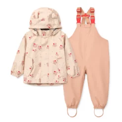 Liewood Softshell Regenbekleidungs-Set Manu „Butterfly / Apple blossom“