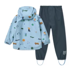 Liewood Softshell Regenbekleidungs-Set Pedia „Fun / Beach blue“