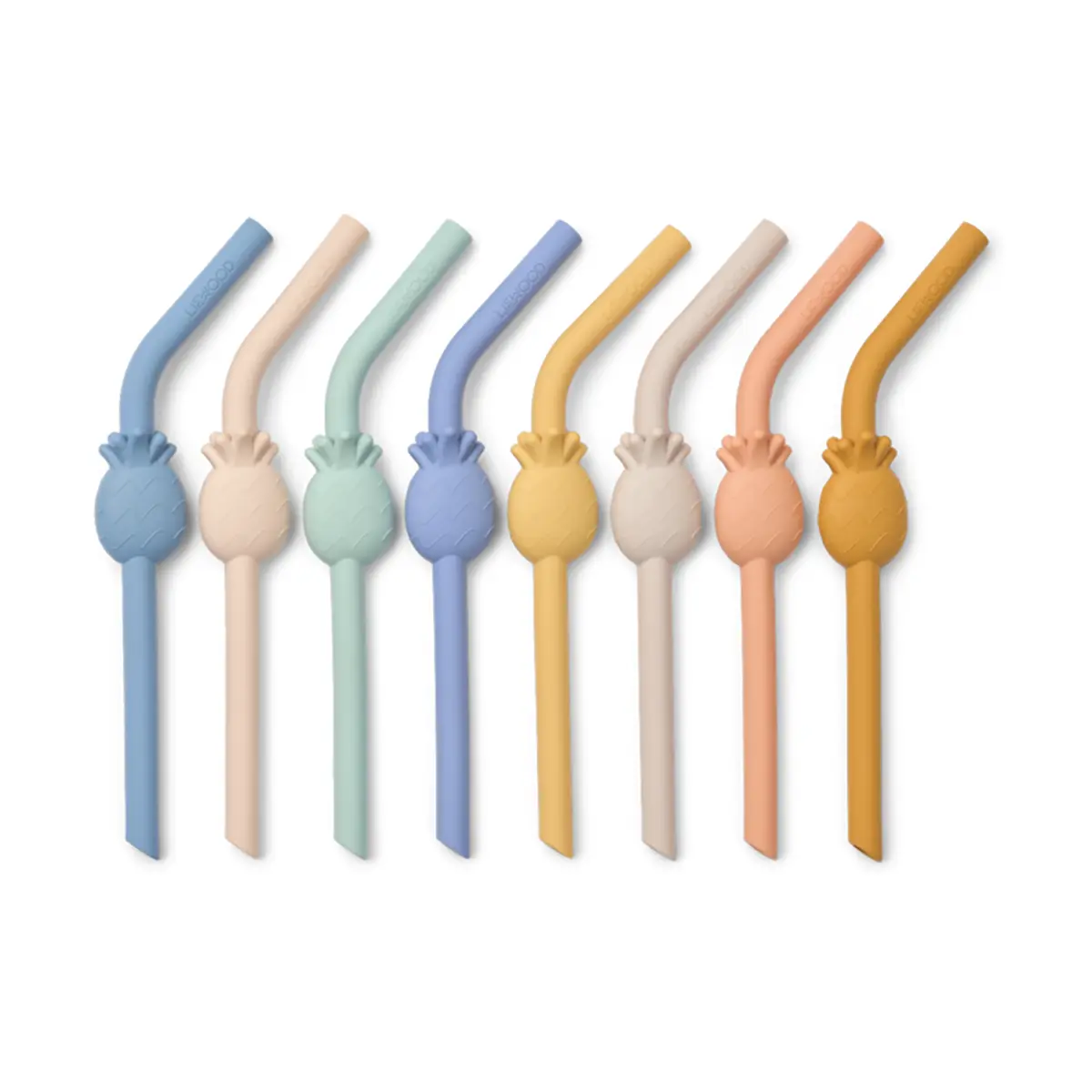 Liewood Strohhalm-Set Carlson „Pineapple / Sandy multi mix“ aus Silikon