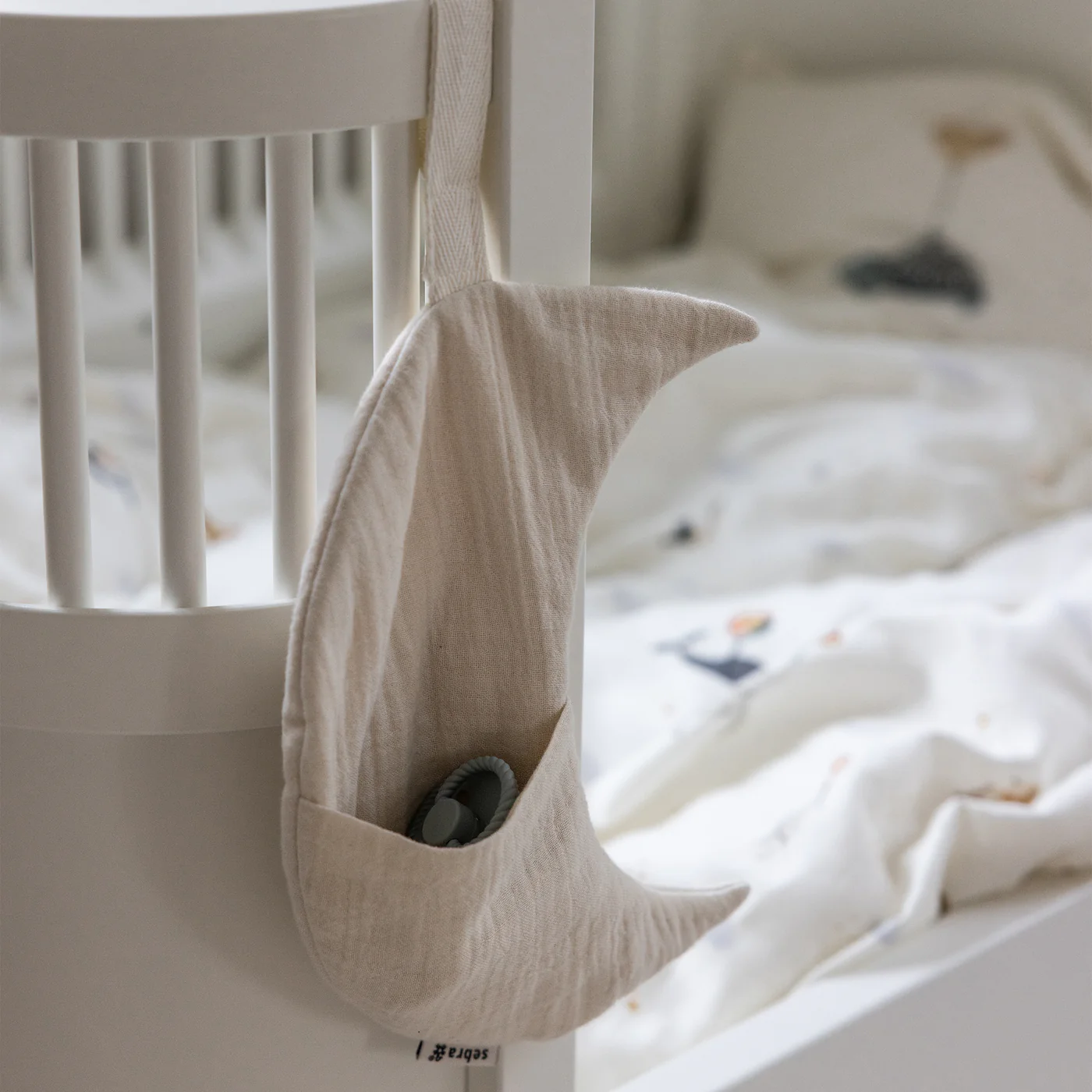 Sebra Bett-Tasche „Mond“, Bio-Baumwolle, H25cm
