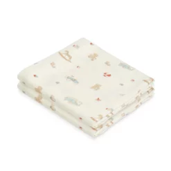 Cam Cam Musselintuch „Vintage Toys“, 2er-Set, GOTS, 70x70cm
