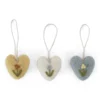 Gry & Sif Filz-Herzanhänger-Set „Flower Embroidery“ 3cm
