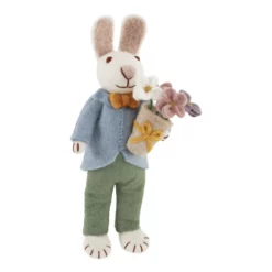 Gry & Sif Hasenfamilie „weißer Hase mit Blumenstrauß“ H27cm